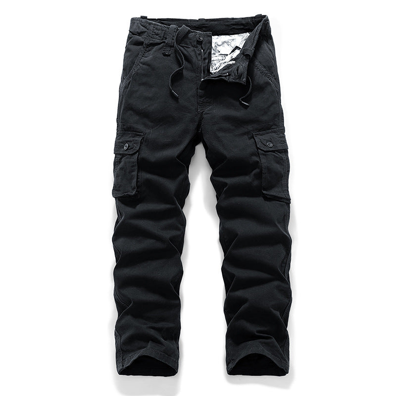 Herren Robust-Canvas Cargohhose mit Tunnelzugbund, Knieabnähern und Mehrfach-Klappentaschen Drune