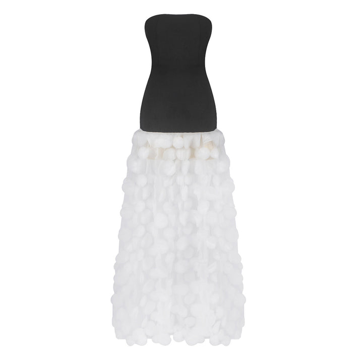 Damen Traumhaftes Tüll-Abendkleid ohne Ärmel und Volant-Design Drune