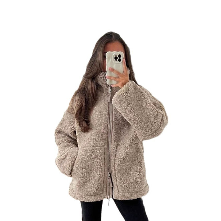 Femme Cozy Sherpa Zip-Up Jacke Drune