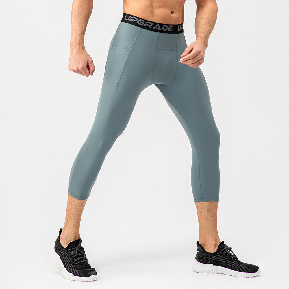 Herren Sportliche Kompressionsleggings mit praktischen Seitentaschen und atmungsaktiven Eigenschaften Drune