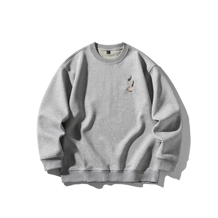 Unisex Oversize-Sweatshirt mit dezenter Koi-Stickerei Drune