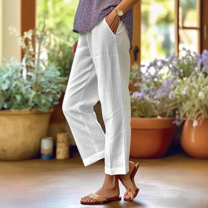 Damen Leinenhose mit weitem Schnitt und praktischen Taschen Drune