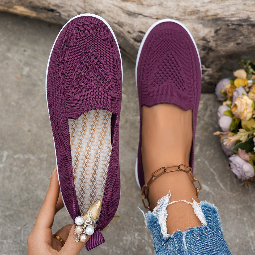 Damen Atmungsaktive Slip-On Freizeitschuhe mit komfortablem Absatz Drune