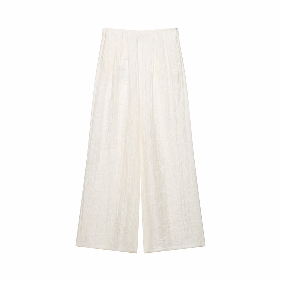 Damen Zweiteiler Kimono-Top mit Taillengürtel und weiter Bundfaltenhose Drune