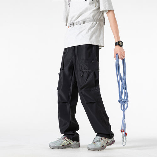 Herren Baggy‑Technische Cargo‑Hose mit integriertem Sicherheitsgurt und verstellbarem Saum Drune
