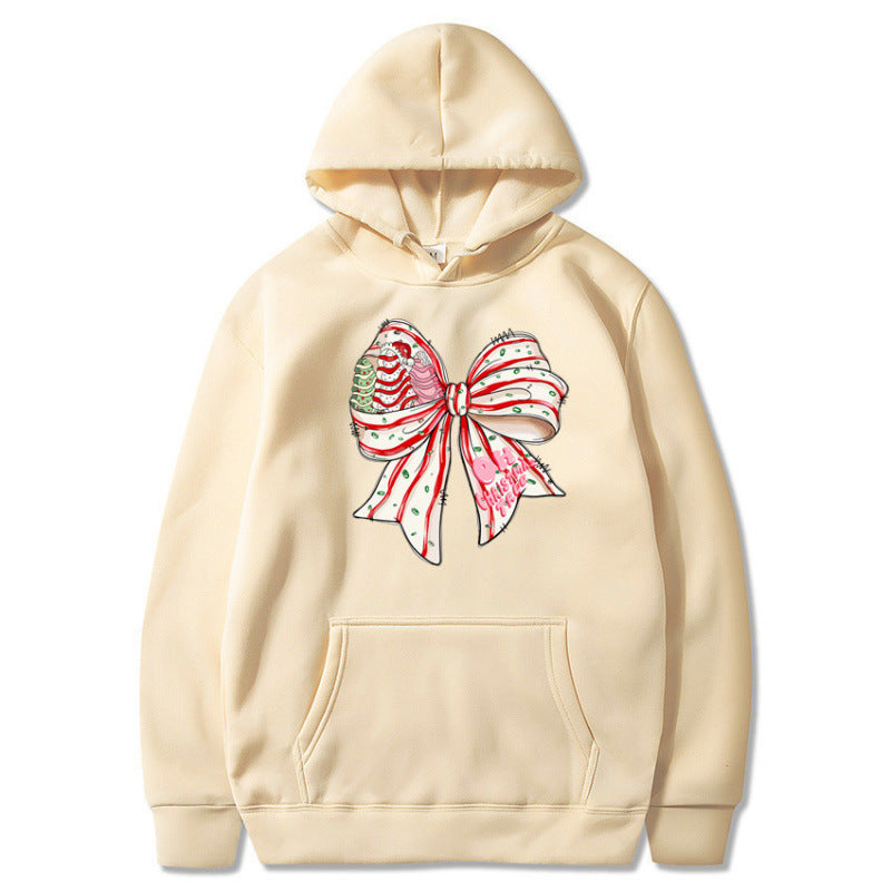 Damen Kapuzenpullover mit festlichem Schleifenmotiv Drune