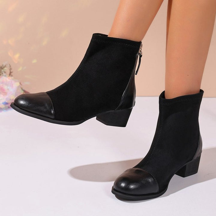 Damen elegante Stiefeletten aus weichem Wildleder mit modischen Akzenten Drune