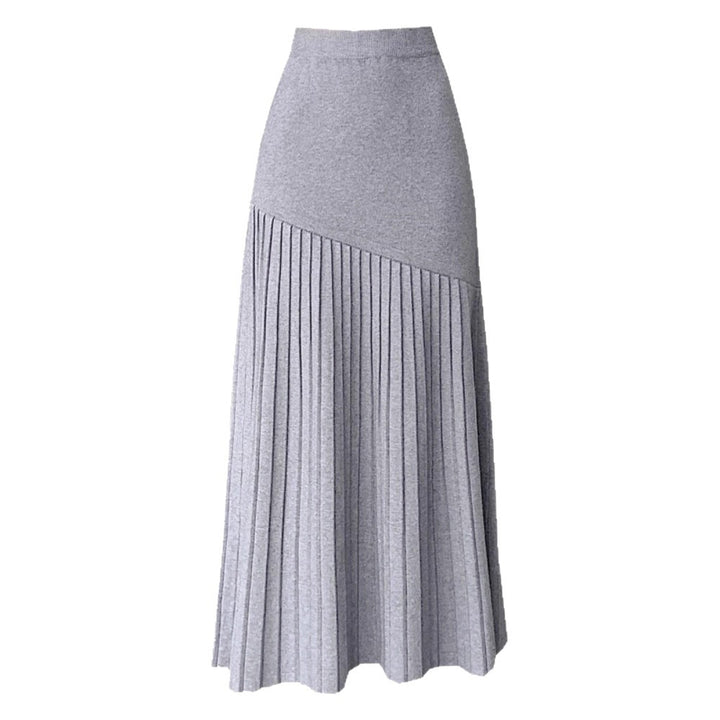 Damen Plissierter Maxirock mit asymmetrischem Design Drune