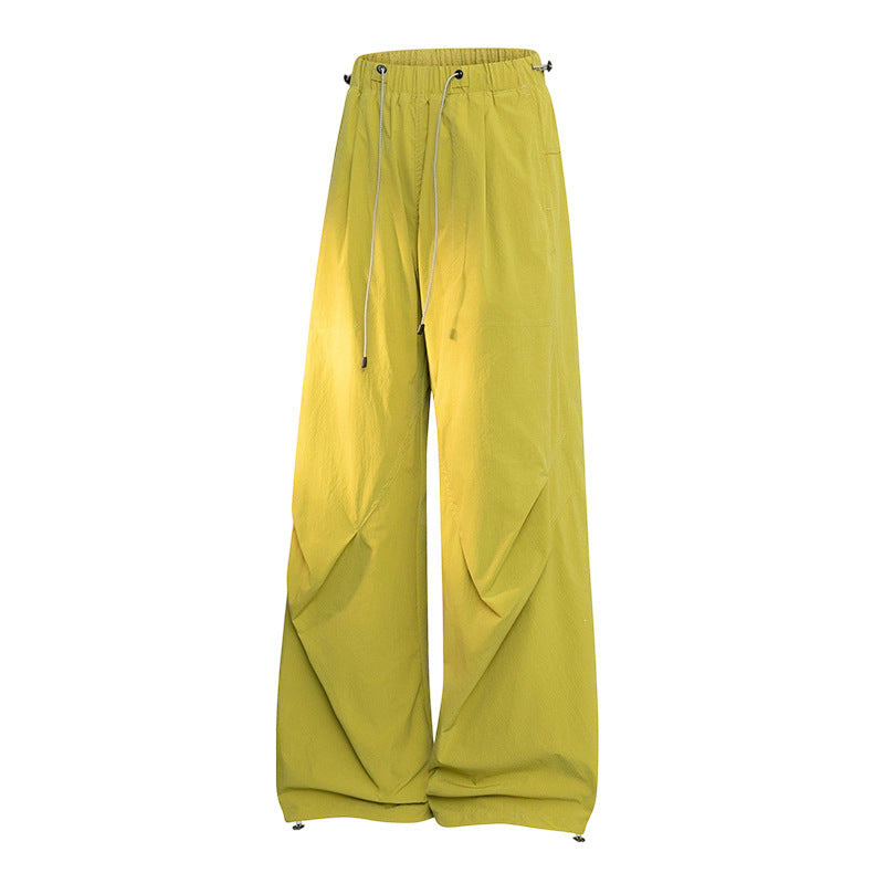 Damen Weite Palazzo-Hose mit Tunnelzugbund, drapierten Falten & verstellbarem Saum Drune