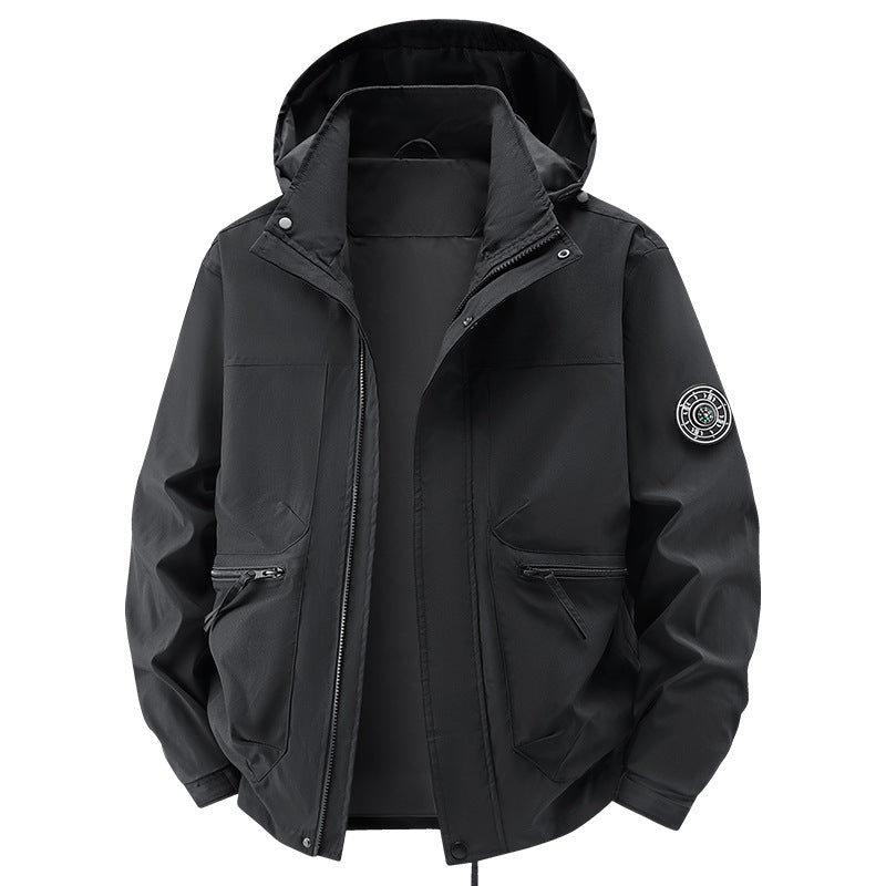 Herren Technische Wetterjacke mit abnehmbarer Kapuze Drune