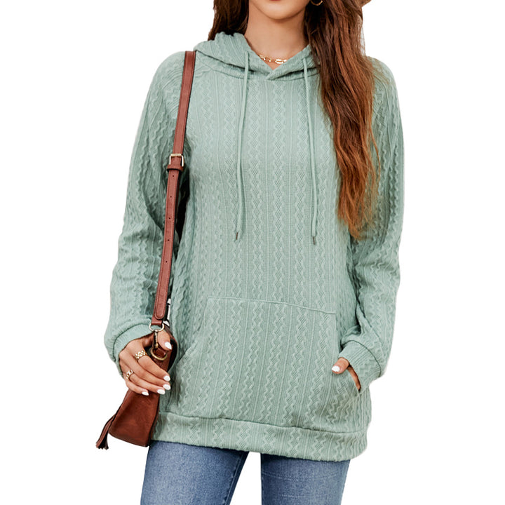 Damen Hoodie mit strukturiertem Muster und praktischer Kängurutasche Drune