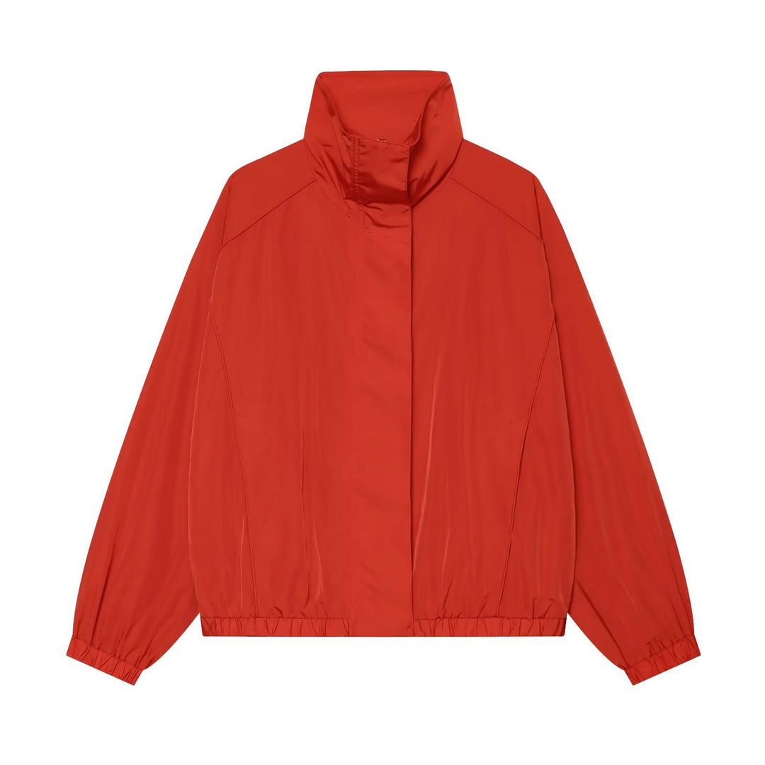 Damen Leichter Technical Windbreaker‑Blouson mit hohem Stehkragen, verdecktem Reißverschluss und elastischem Saum Drune