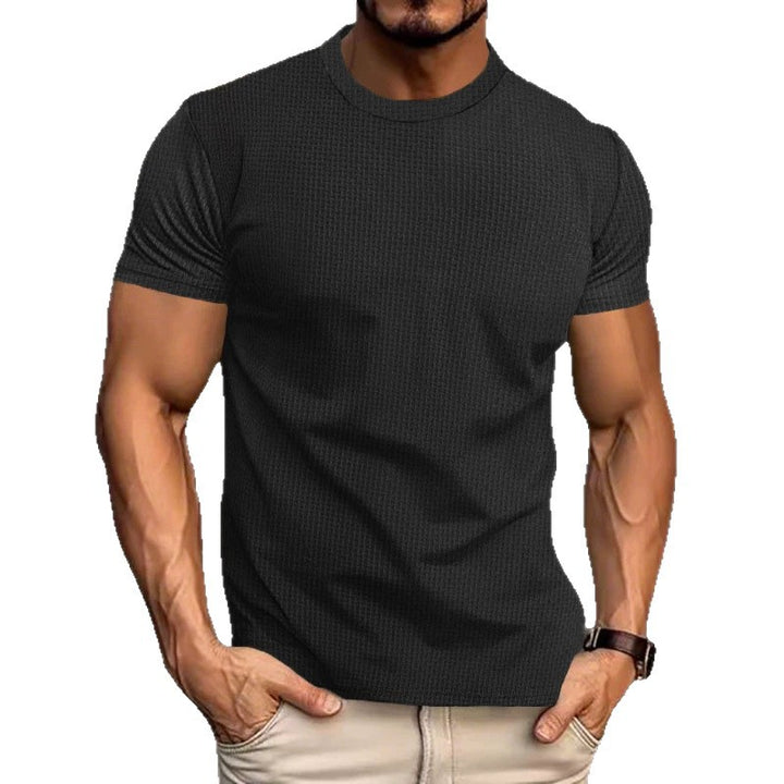 Herren Strukturiertes Kurzarm-T-Shirt aus Feinstrick Drune