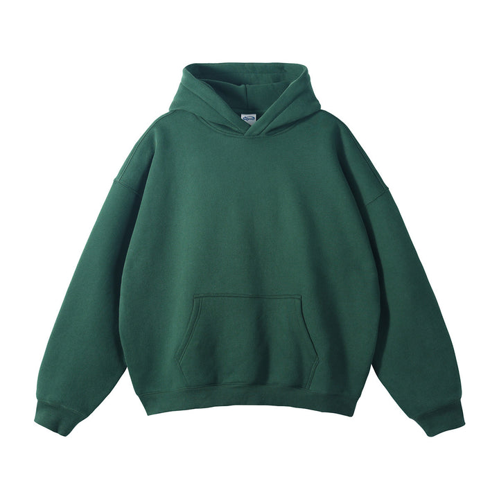 Unisex weit geschnittener Kapuzenpullover aus Bio-Baumwolle mit Kängurutasche Drune