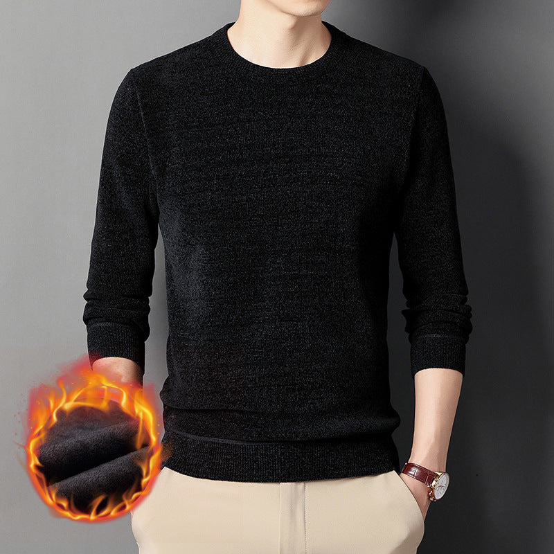 Herren Wärmender Rundhals-Pullover mit Fleece-Innenfutter Drune
