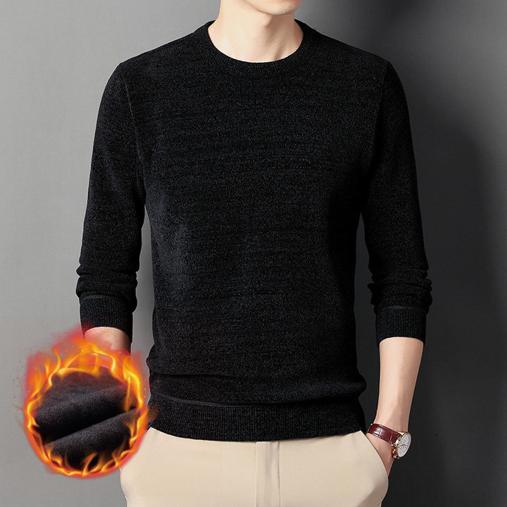 Herren Wärmender Rundhals-Pullover mit Fleece-Innenfutter Drune
