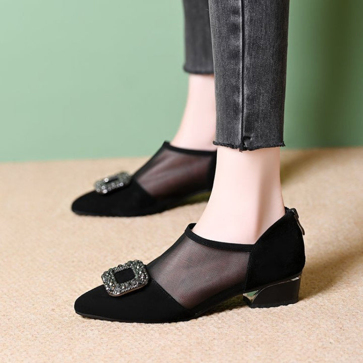 Damen Elegante Slingback Ballerinas mit Glitzer-Detail Drune