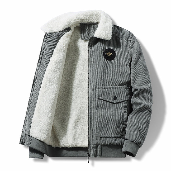 Herren Lässige Steppjacke mit Teddyfutter Drune