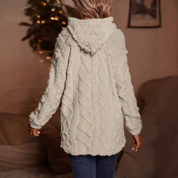Damen kuschelige Fleece-Hoodie mit strukturiertem Design Drune