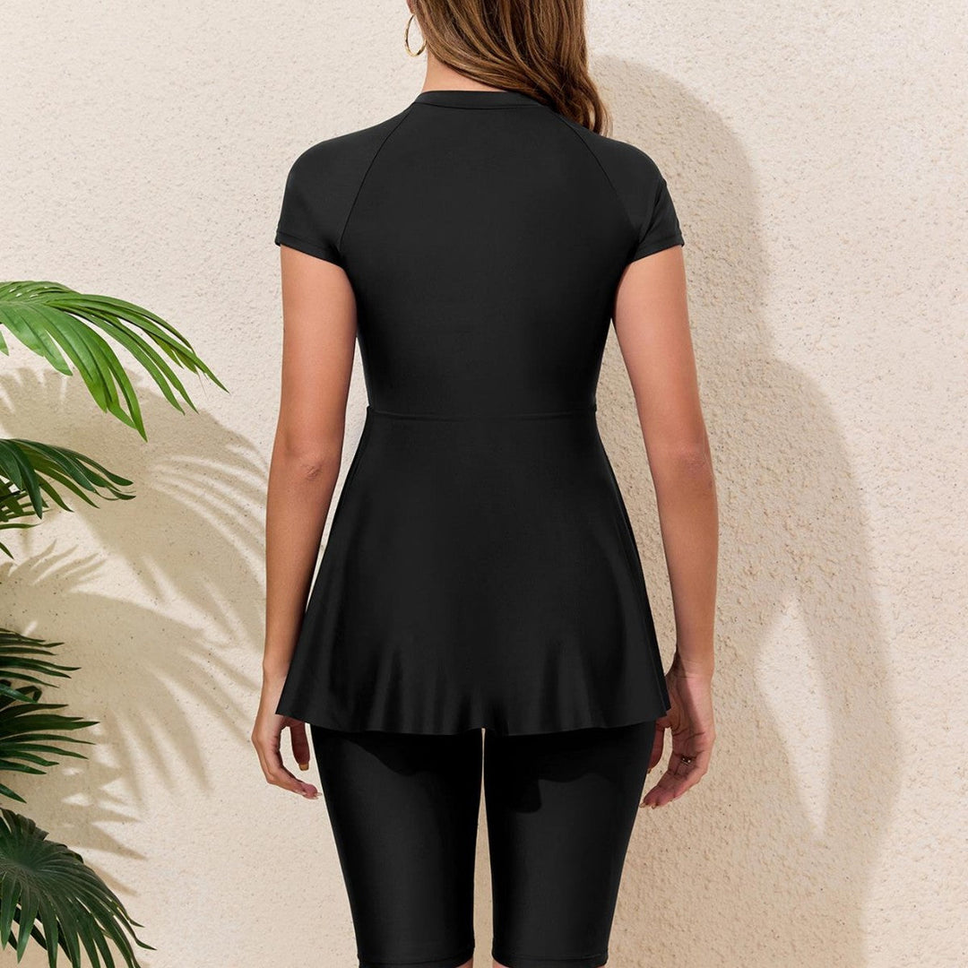 Damen Schwimmkleid mit Reißverschluss und passenden Shorts Drune