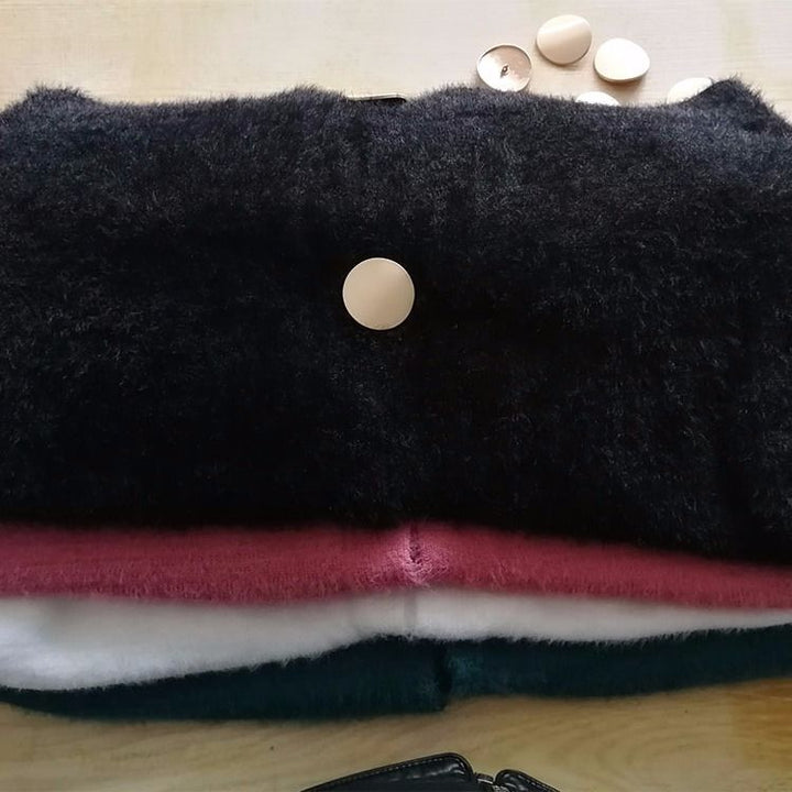 Damen Kuschelige Strickjacke mit großen Knöpfen Drune