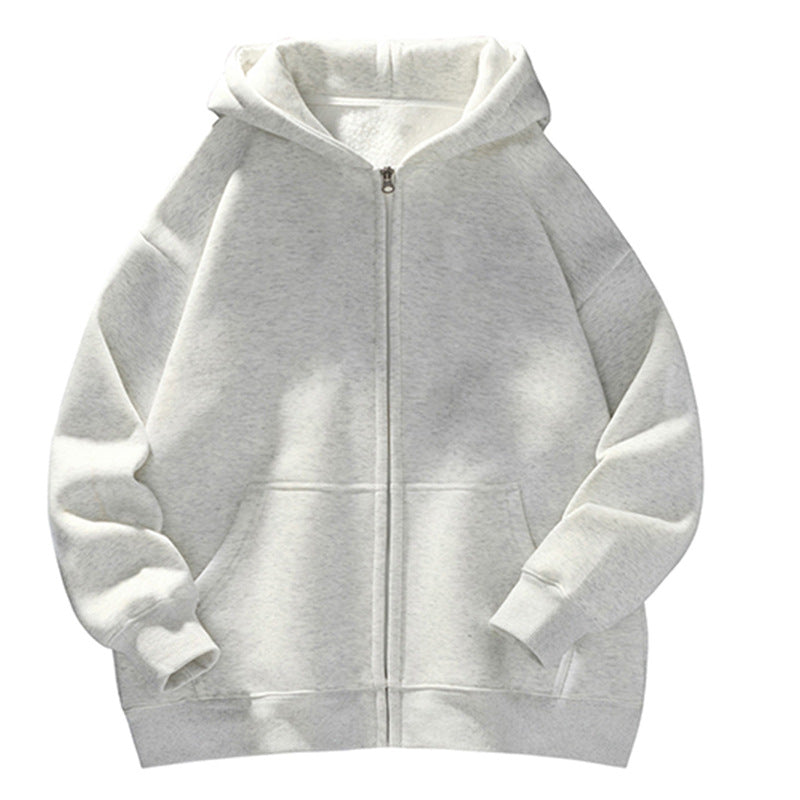 Unisex Oversize-Kapuzenjacke mit durchgehendem Reißverschluss, Teddyfutter und Känguru-Taschen Drune
