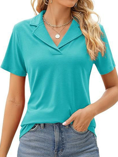 Damen Poloshirt mit kurzem Arm und modernem Kragen Drune