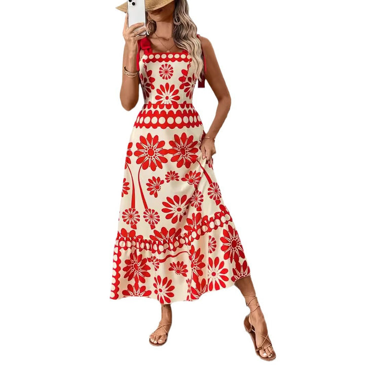 Damen Floral Print Maxikleid Drune