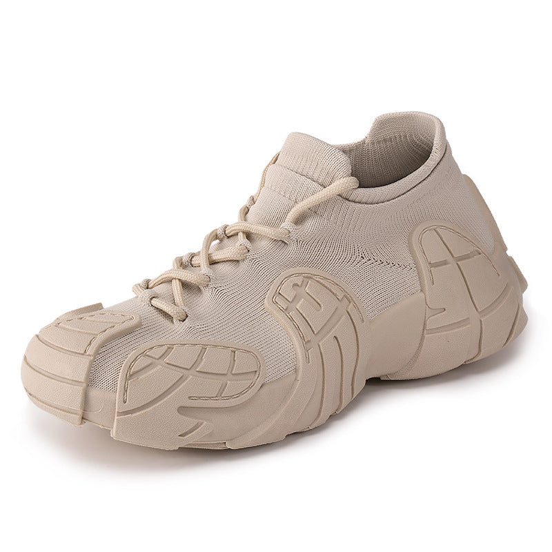 Herren nan massiver Sneaker mit sockenähnlichem Strickschaft, geformten Gummiapplikationen und griffiger Profilsohle Drune