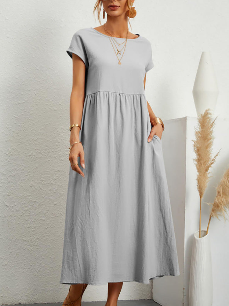 Damen Midikleid mit lässigem Schnitt und seitlichen Taschen Drune