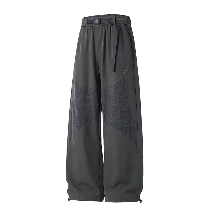 Damen Weite High‑Waist Utility‑Hose mit Einsätzen, verstellbarem Gummibund und Tunnelzugsaum Drune