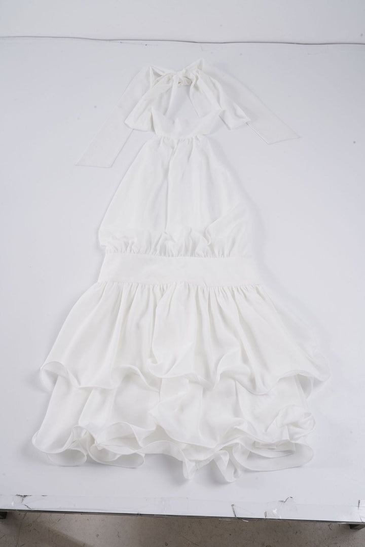 Damen luftiges Wickelkleid mit voluminösem Rock Drune