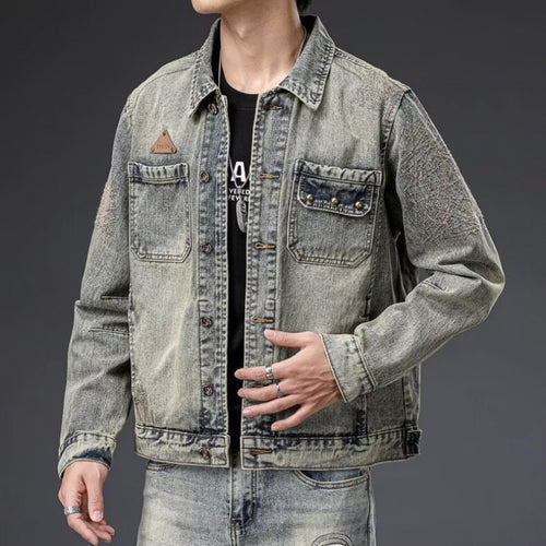 Herren Denimjacke mit einzigartigen Details Drune