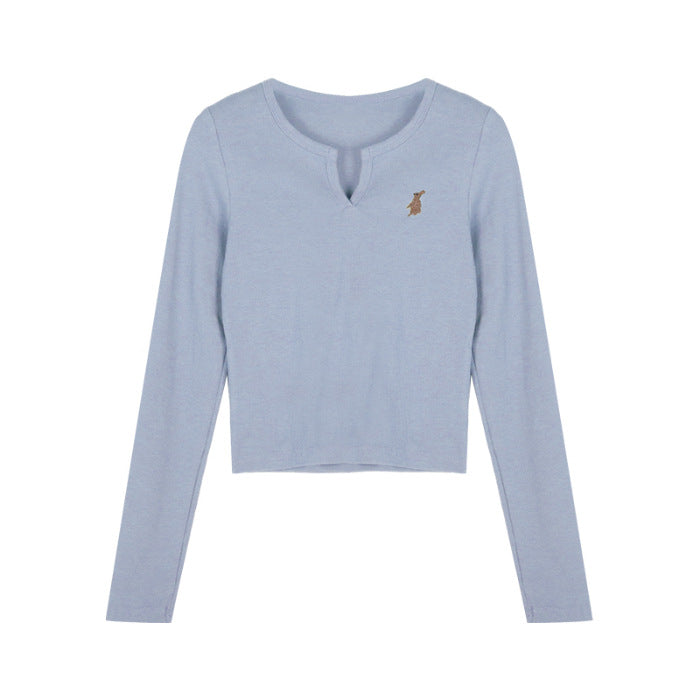 Damen lässiges cropped Langarmshirt Drune