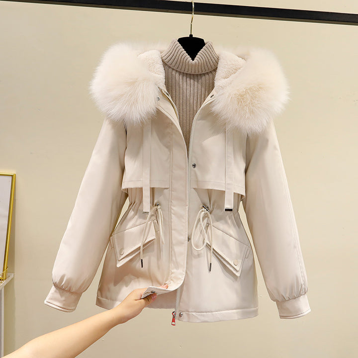 Damen Winterjacke mit funktionalem Reißverschluss und abnehmbarem Kunstpelzkragen Drune