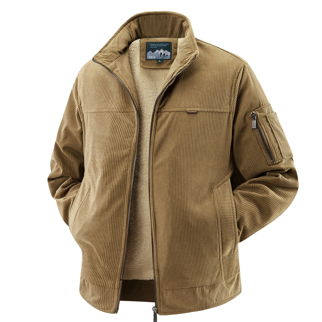 Herren Modische Cordjacke mit Fleece-Innenfutter Drune