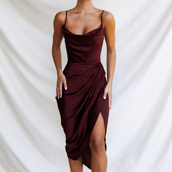 Damen Abendkleid mit Drapierung Drune