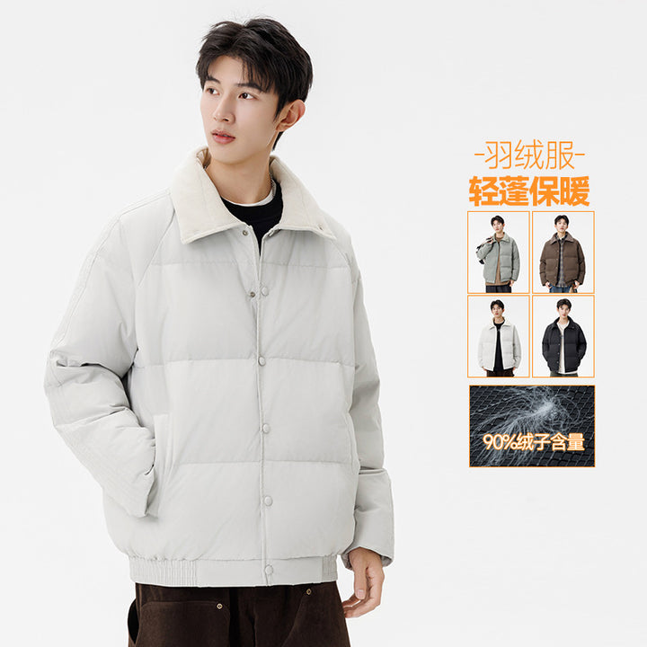 Herren Gepolsterte Winter-Steppjacke mit Teddykragen und winddichter Thermofüllung Drune