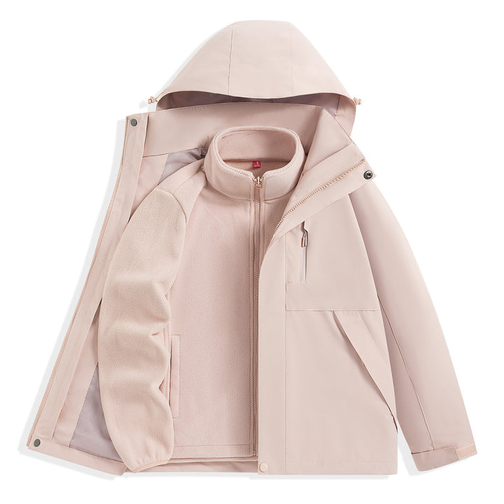 Herren zweilagiger Outdoorparka mit herausnehmbarer Fleece-Innenjacke und Kapuze Drune
