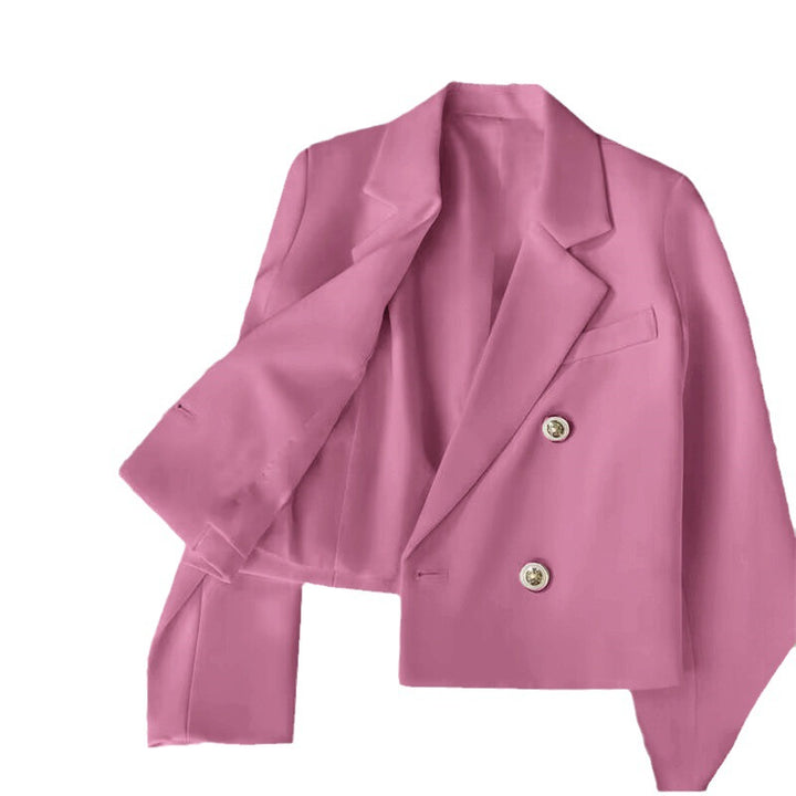 Damen Modischer Kurzblazer mit doppelt geknöpften Details Drune