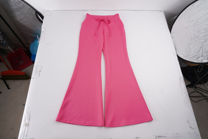 Damen ausgestellte Schlaghose mit Tunnelzug und Stretch-Jersey Drune