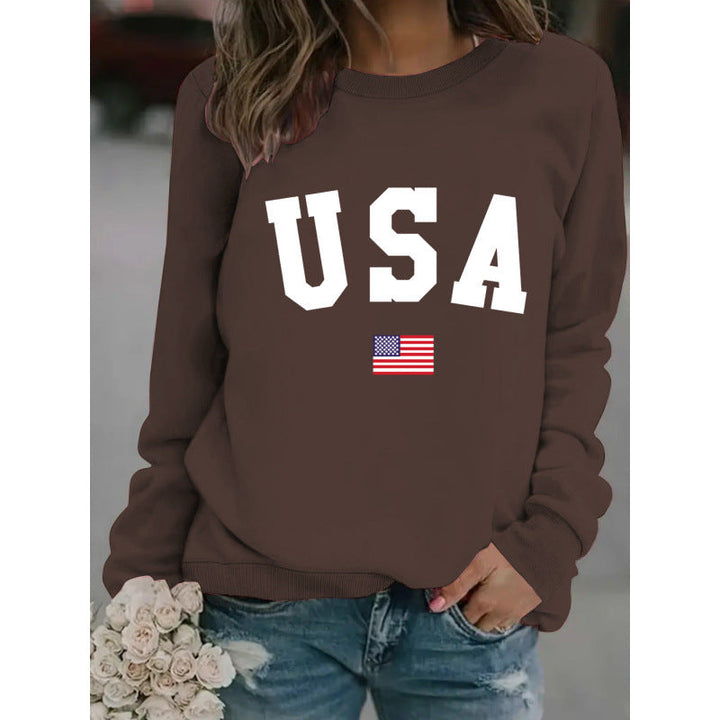 Damen Sweatshirt mit modernem USA-Statement und gemütlicher Passform Drune