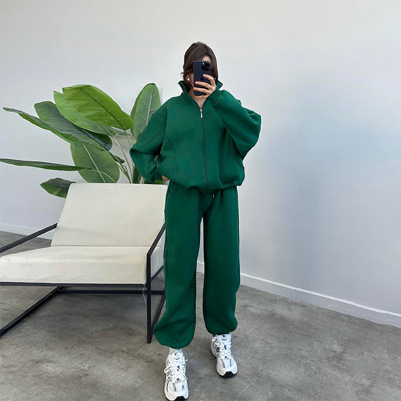 Damen lässiger Zweiteiler mit oversized Hoodie und Jogginghose Drune