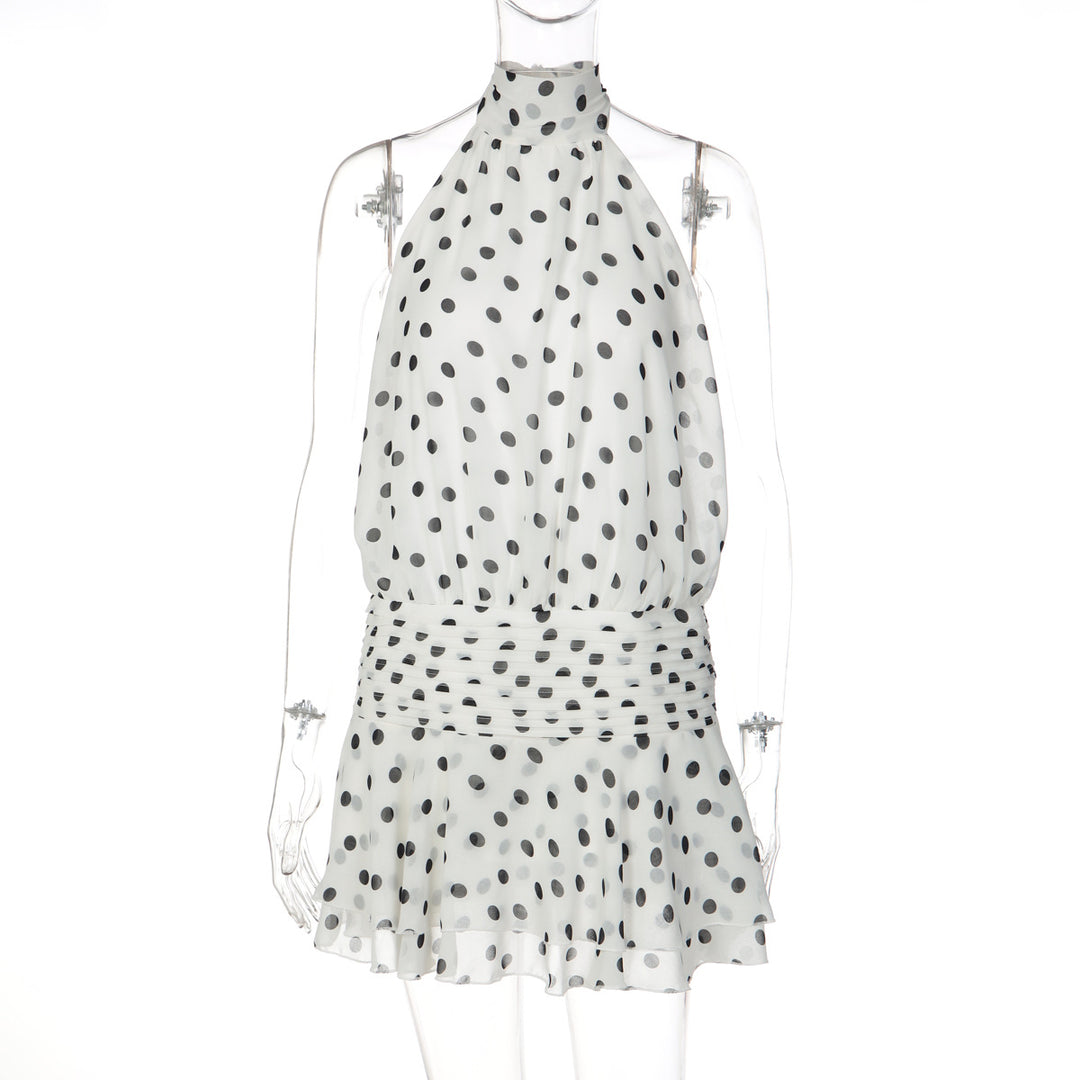 Damen Halterkleid mit verspieltem Punkten Drune