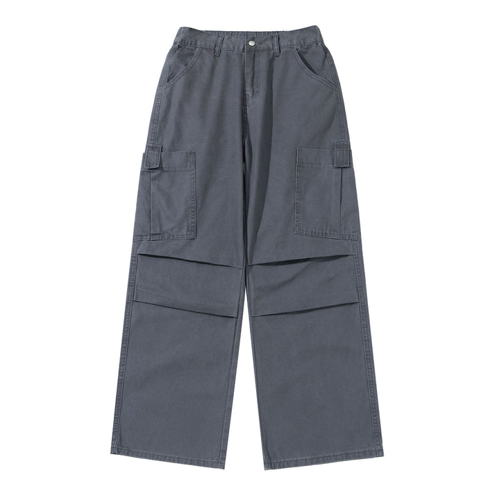 Damen Weite High‑Waist Cargo‑Hose mit aufgesetzten Taschen und verstärkten Kniepartien Drune