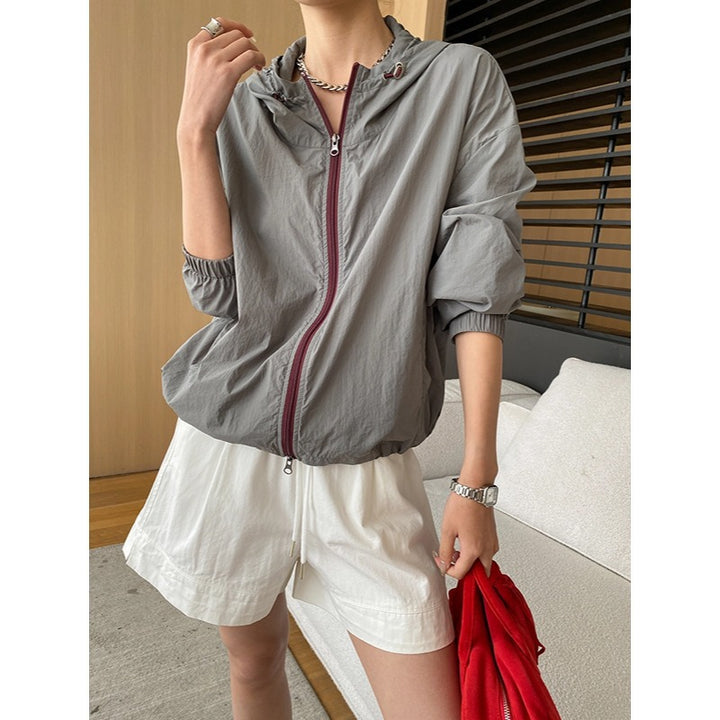 Damen lässige Übergangsjacke mit funktionalen Taschen und verstellbarem Saum Drune