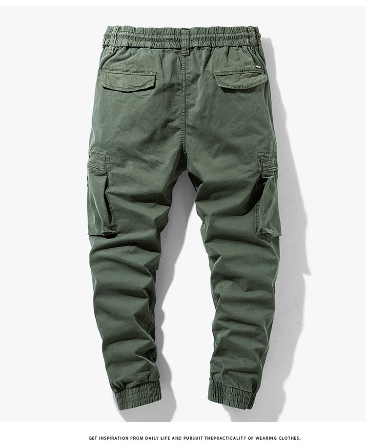 Herren Tapered-Utility-Cargohose mit elastischem Tunnelzugbund, großen Klapp­taschen und gerippten Bündchen Drune