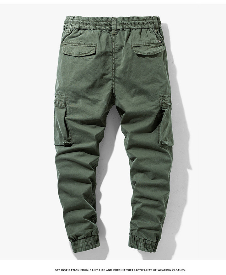 Herren Tapered-Utility-Cargohose mit elastischem Tunnelzugbund, großen Klapp­taschen und gerippten Bündchen Drune