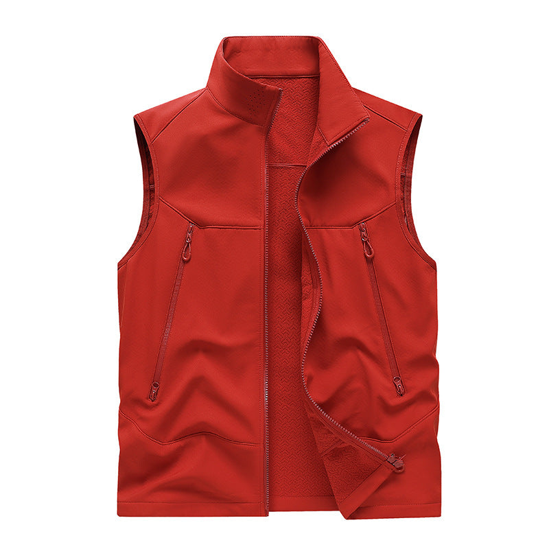 Herren Wasserabweisende Softshell-Weste mit Stehkragen, Reißverschlusstaschen & Atmungsaktivem Futter Drune