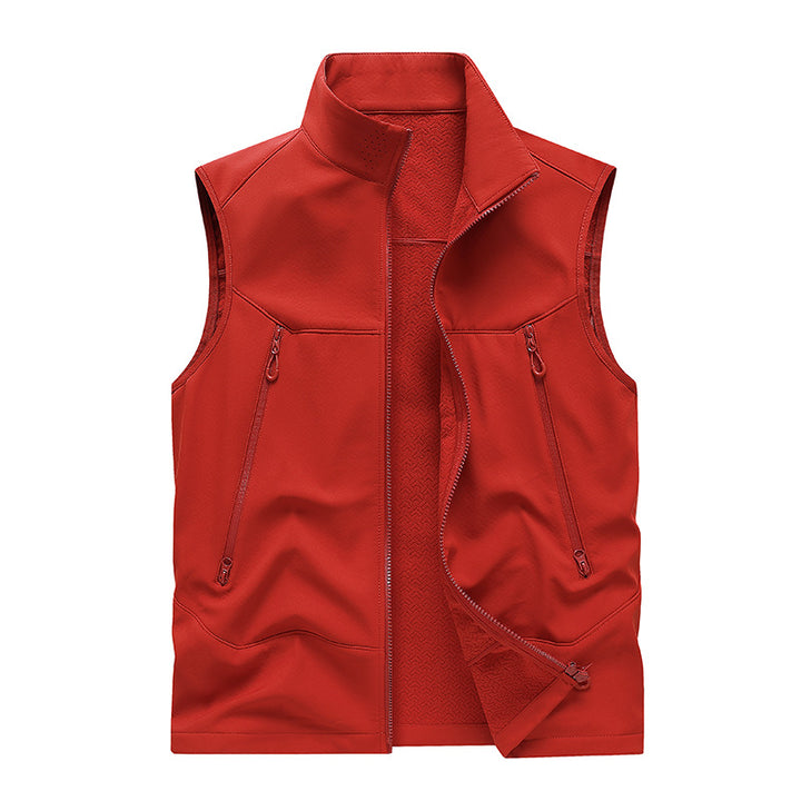 Herren Wasserabweisende Softshell-Weste mit Stehkragen, Reißverschlusstaschen & Atmungsaktivem Futter Drune